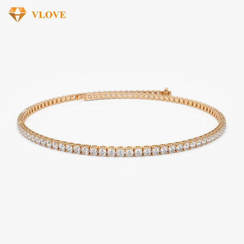 2Mm Lab Diamond Tennis Bracelet Lab Grown Diamond Rose Gold Tennis Bracelet 14K Gold IGI Certified Diamond Lab Grown Bracelet
