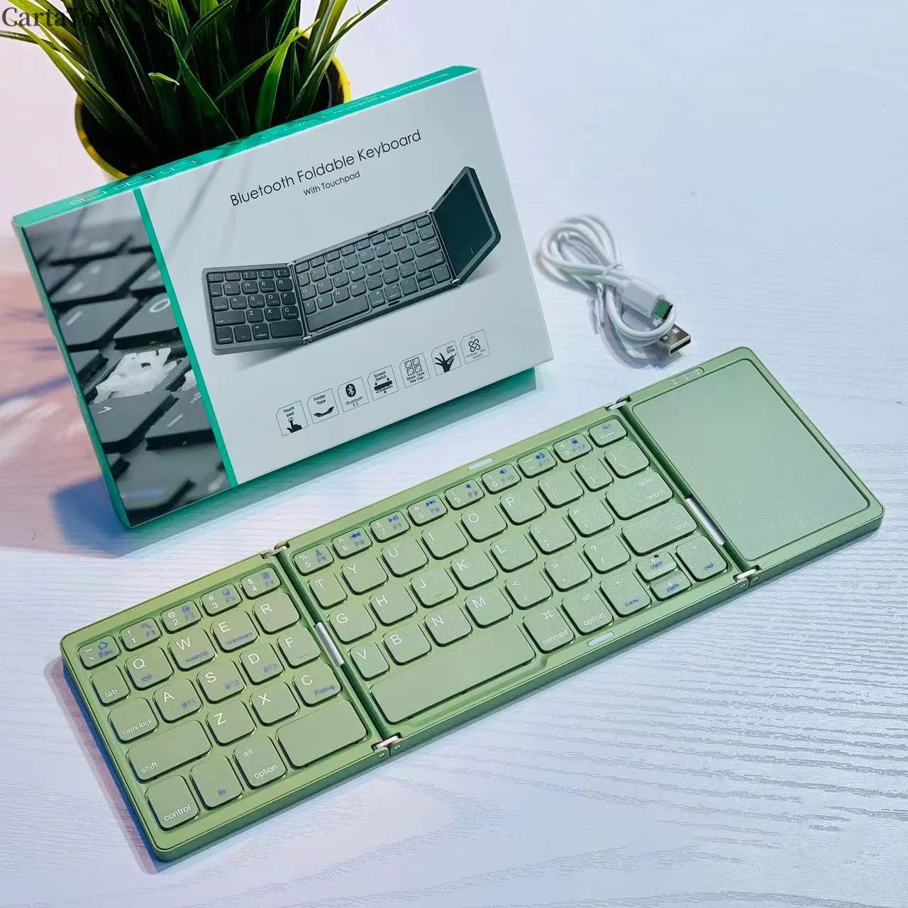 Portable Folding Wireless Keyboard Mini BT Keyboard Ultra Thin for Tablets and Phones