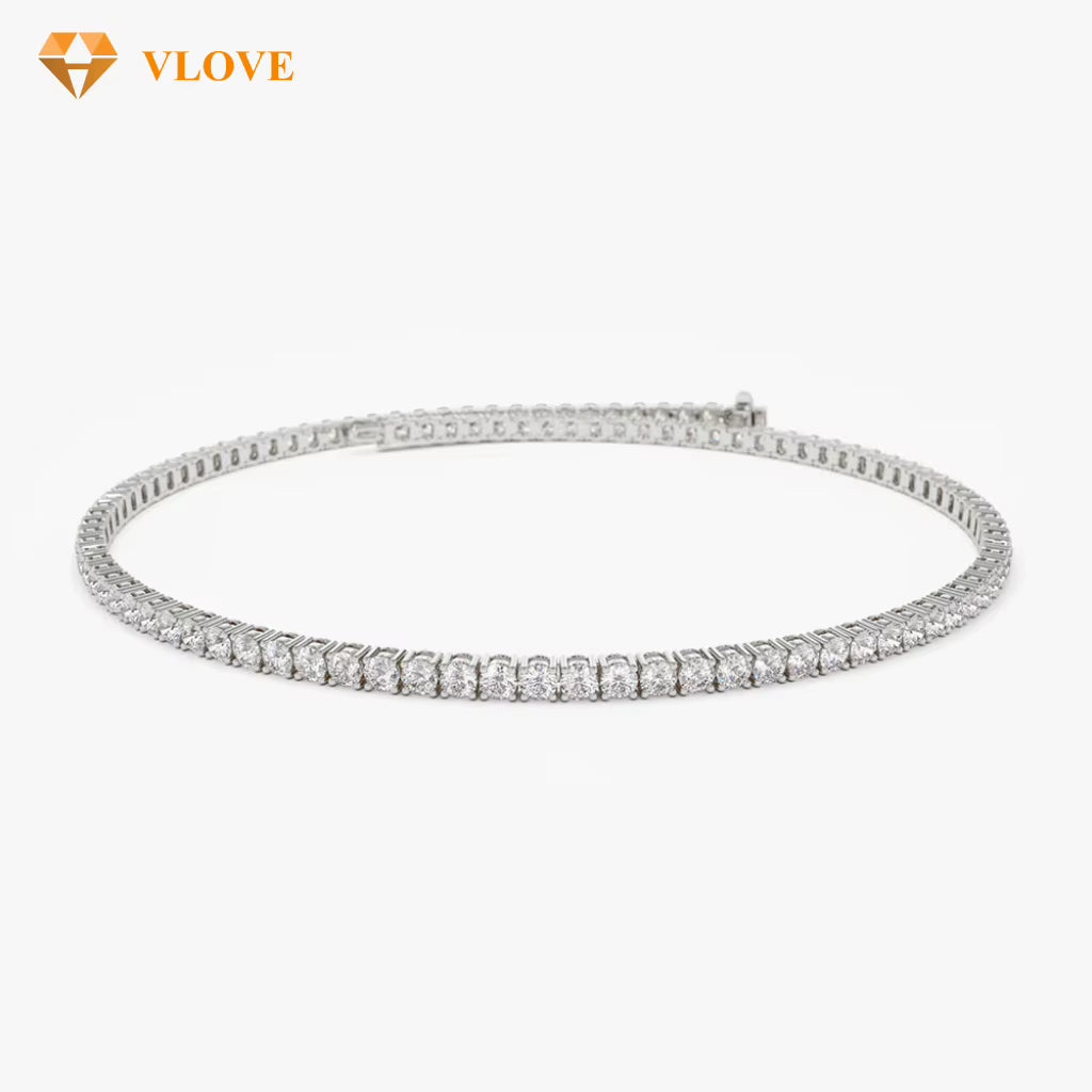 2Mm Lab Diamond Tennis Bracelet Lab Grown Diamond Rose Gold Tennis Bracelet 14K Gold IGI Certified Diamond Lab Grown Bracelet
