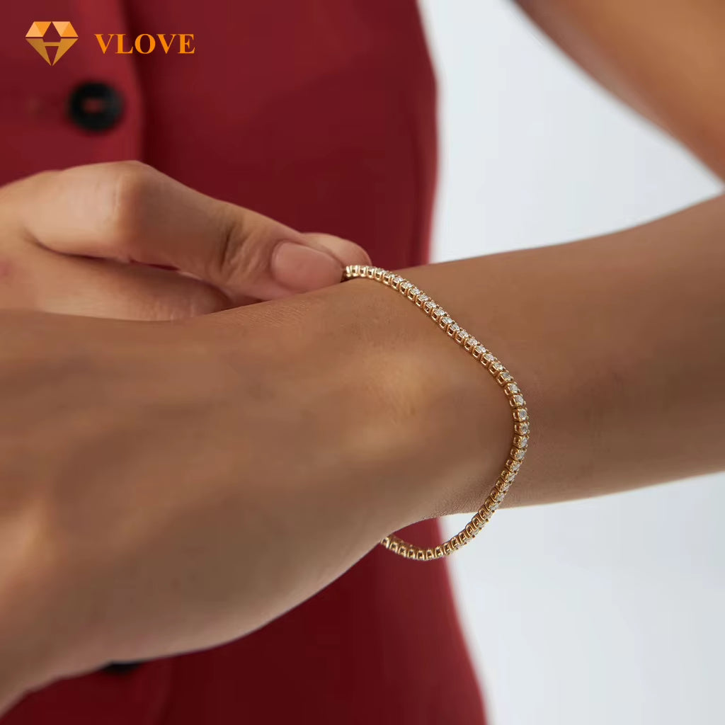 2Mm Lab Diamond Tennis Bracelet Lab Grown Diamond Rose Gold Tennis Bracelet 14K Gold IGI Certified Diamond Lab Grown Bracelet